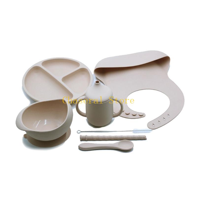 E7CE 7 Món Bộ Ăn Cho Bé Bát Si - đánh giá và giá Waterproof Baby Bibs Silicone