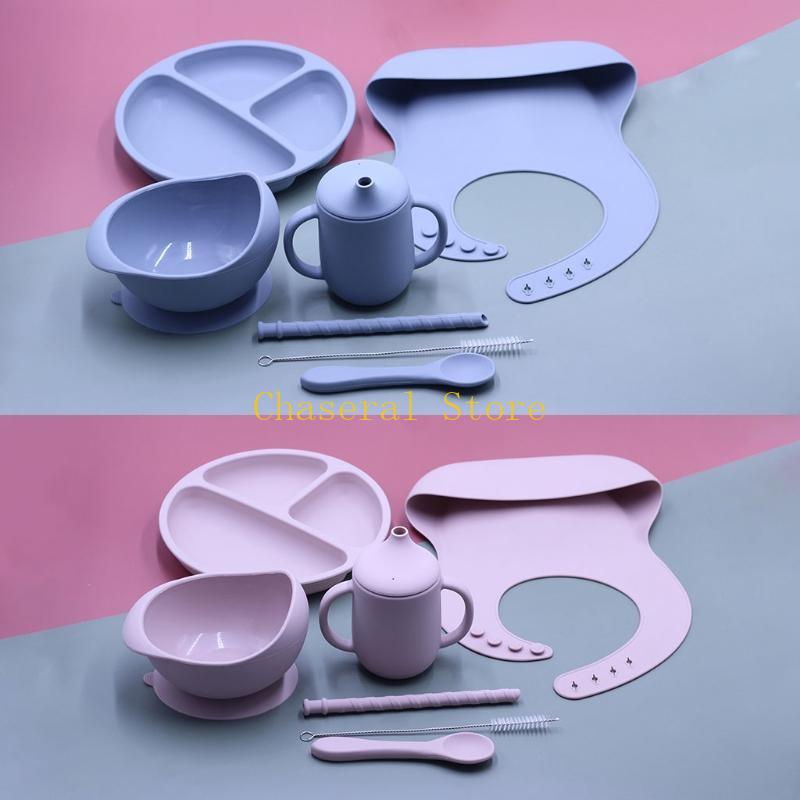 E7CE 7 Món Bộ Ăn Cho Bé Bát Si - đánh giá và giá Waterproof Baby Bibs Silicone