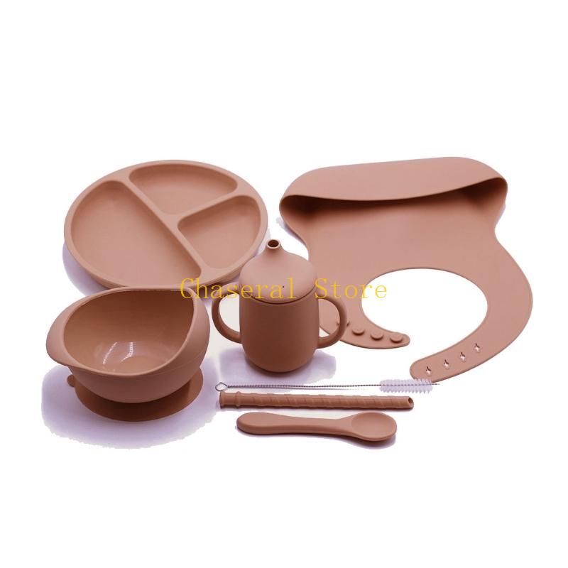 E7CE 7 Món Bộ Ăn Cho Bé Bát Si - đánh giá và giá Waterproof Baby Bibs Silicone