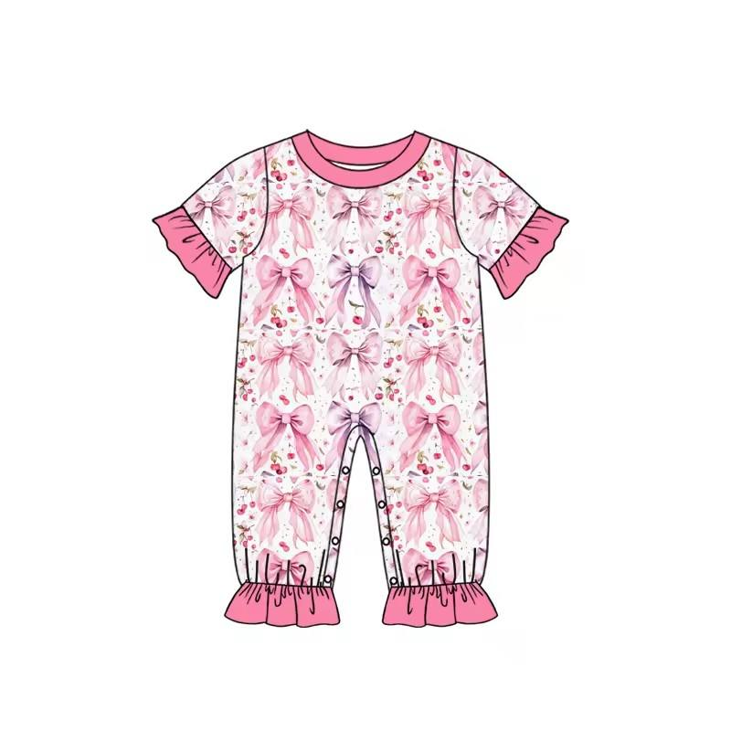 New Born Baby Girl Bow Pattern - đánh giá và giá Cotton Baby Onesies Zipper