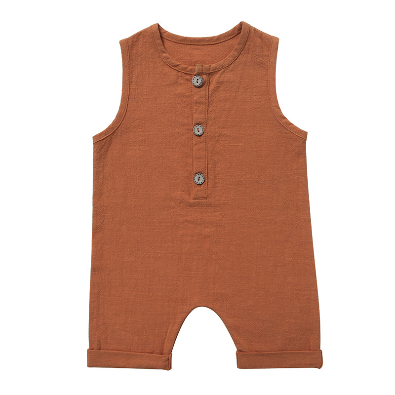 Summer Baby Boys Girls Rompers - đánh giá và giá Baby Summer Linen Sleeveless Jumpsuit
