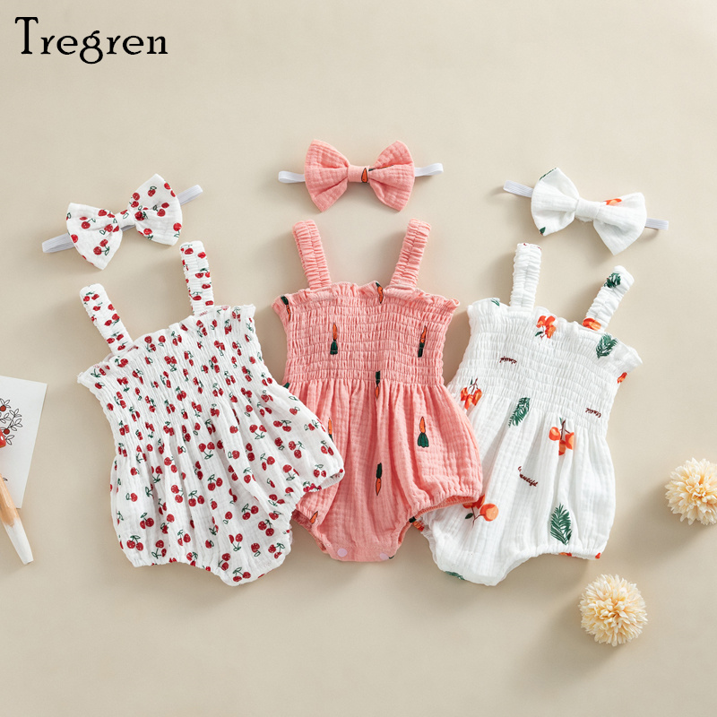 Tregren Baby Girls Rompers Sum - đánh giá và giá Baby Summer Linen Sleeveless Jumpsuit