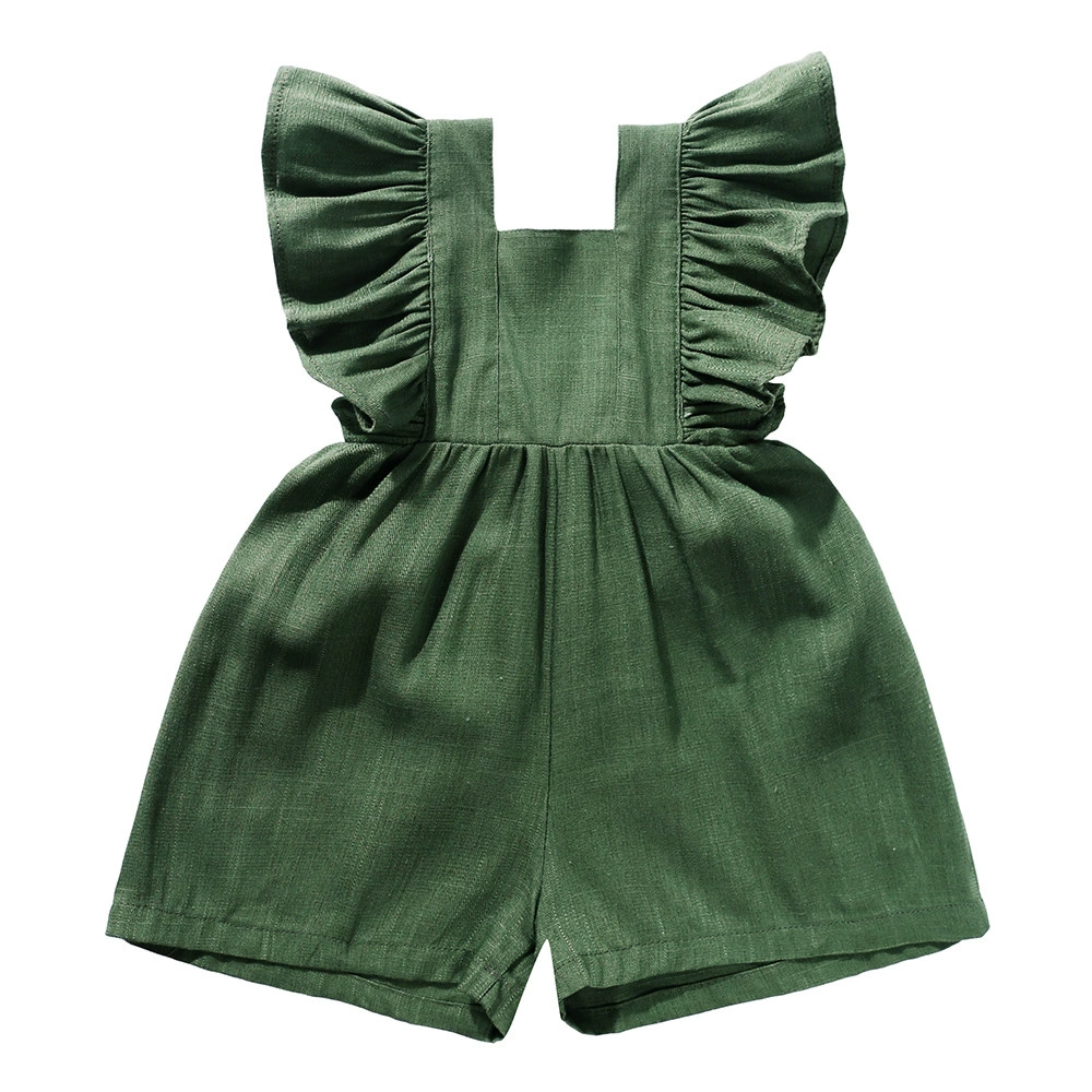 2026 Summer Newborn Baby Girl  - đánh giá và giá Baby Summer Linen Sleeveless Jumpsuit
