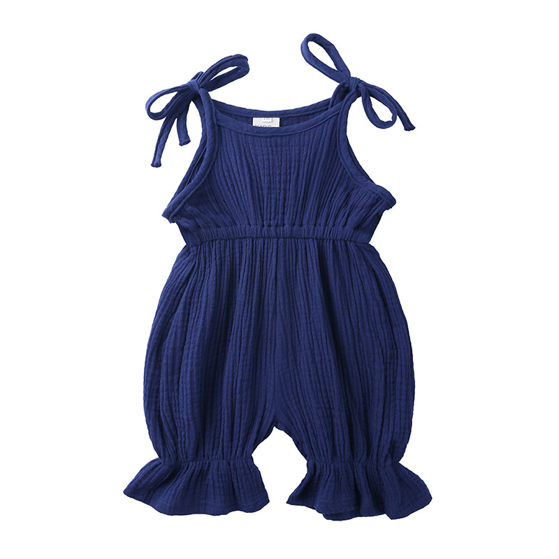 Mùa Hè Trang Phục Bé Gái Quần  - đánh giá và giá Baby Summer Linen Sleeveless Jumpsuit